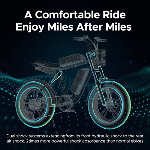 Electric Bike for Adults 20" Moped Style with Full Suspension R8661