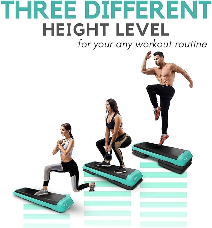 Adjustable Aerobic Exercise Step Platform with 4 Risers U398285