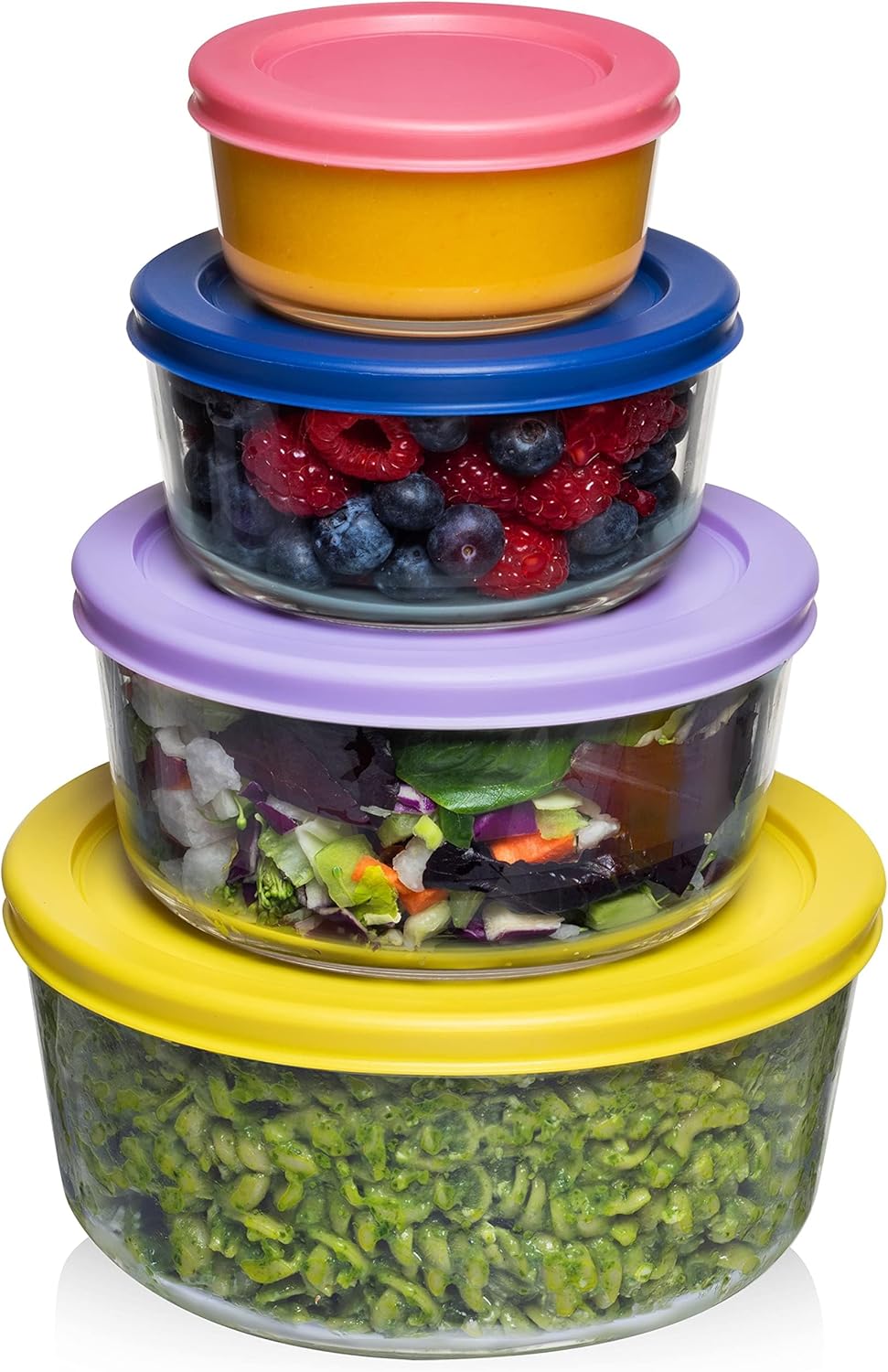 12 Pc Glass Food Storage Container Set with Lids for Meal Prep, Baking & Leftovers I59434
