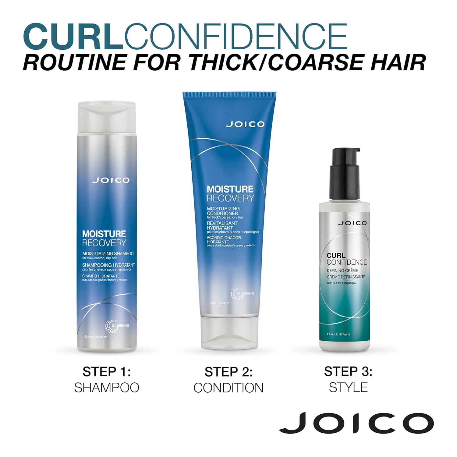 Curl Defining Crème for Curly Hair, Frizz Control, 6 Fl Oz J36794