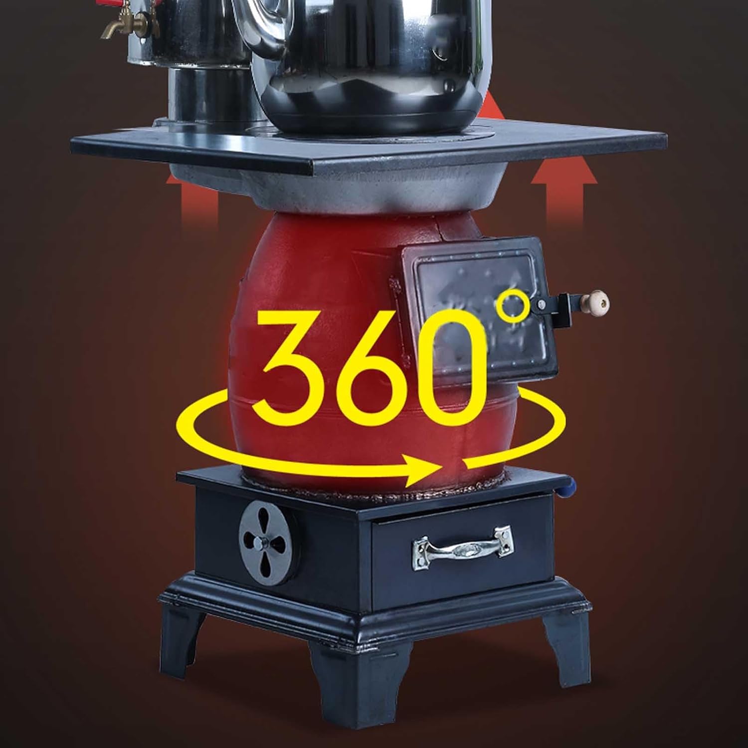 Outdoor Wood Burning Stove with Sectional Chimney Pipes for Camping and Heating E86216