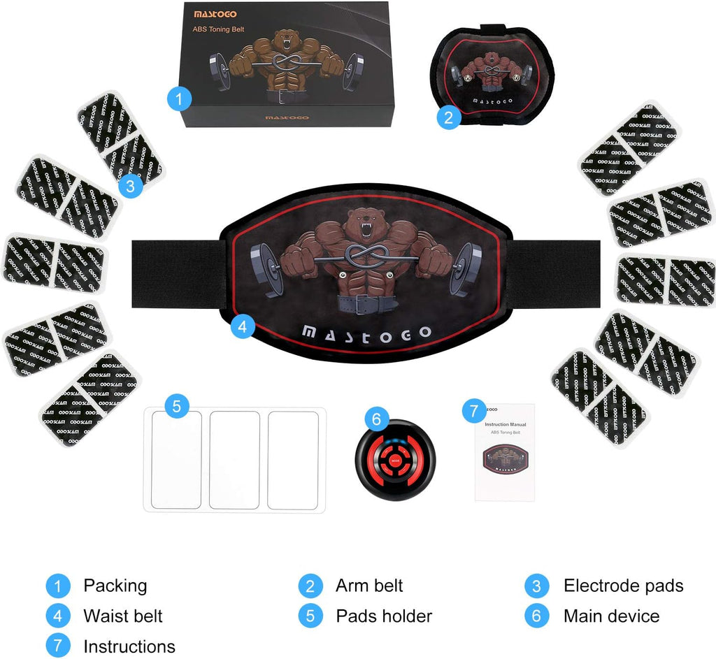 Electronic Abs Toning Belt with 9 Modes Pulse EMS Muscle Stimulator N56193