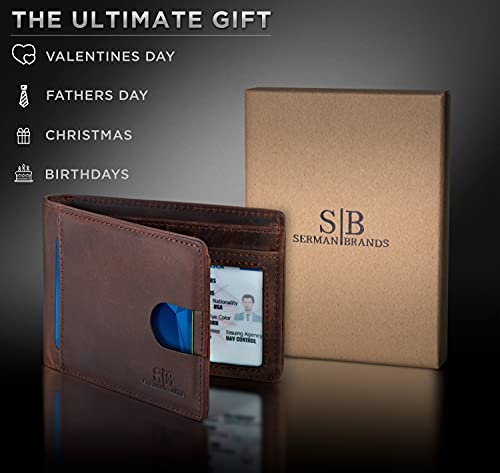 RFID Blocking Slim Bifold Genuine Leather Front Pocket Wallet for Men A690612
