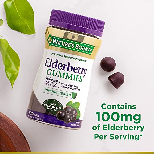 Elderberry Gummies with Vitamins A, C, D, E and Zinc, 100 mg, 120 Count B47719