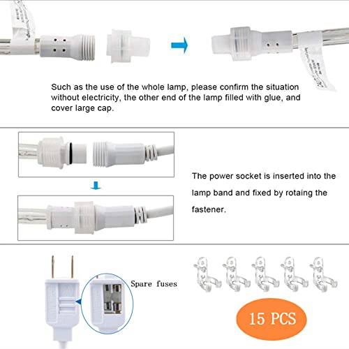 LED Rope Lights Outdoor 100ft, 720 LED Connectable Flexible Tube, 8 Modes, Waterproof for Garden Patio Party Decoration H83567