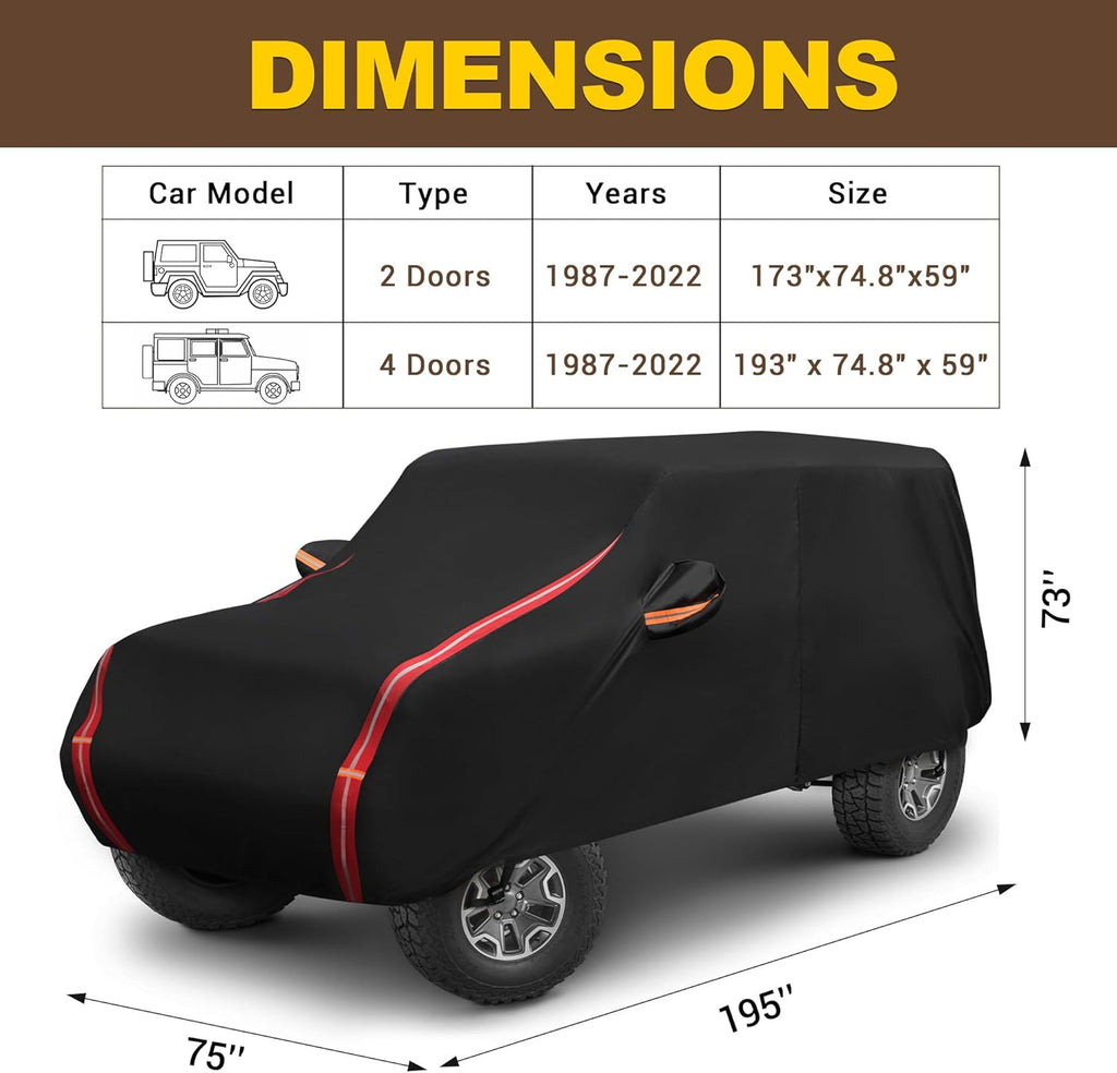 All-Weather Car Cover for 4 Door SUV with Windproof Straps Y549583