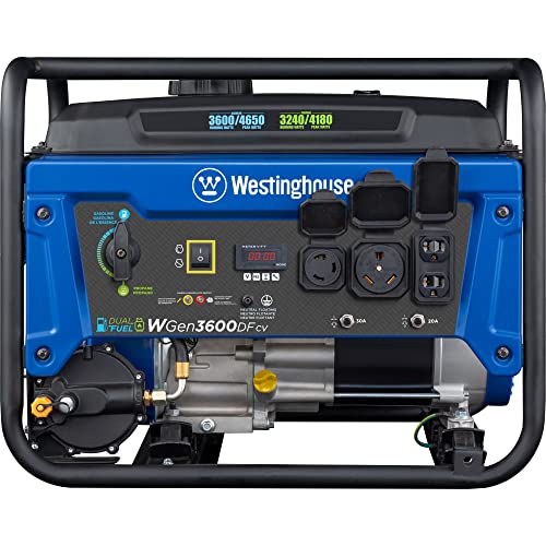Portable Dual Fuel Generator 4650 Peak Watt, Remote Electric Start, RV Ready C237