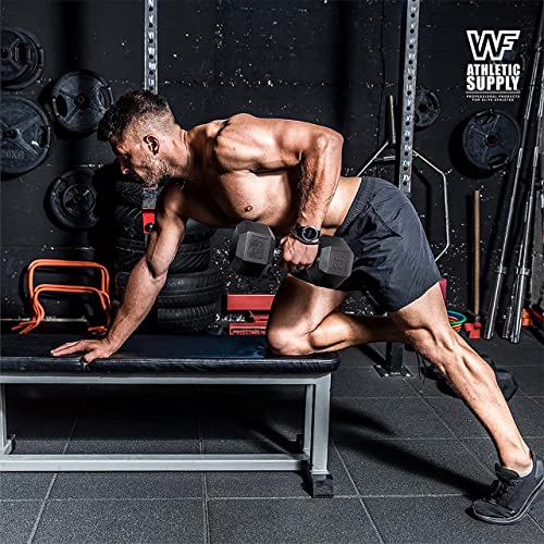 Rubber Encased Hex Dumbbells with Contoured Grip Handle B183