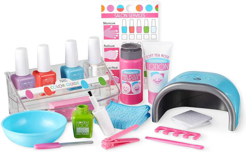 Wooden Beauty Salon Play Set with Accessories for Kids Ages 3+ J416