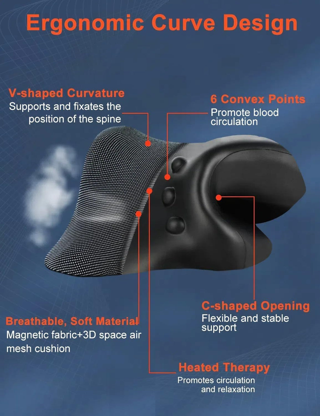 Wireless Heated Neck Stretcher for Pain Relief, Portable Cervical Traction Device L5854