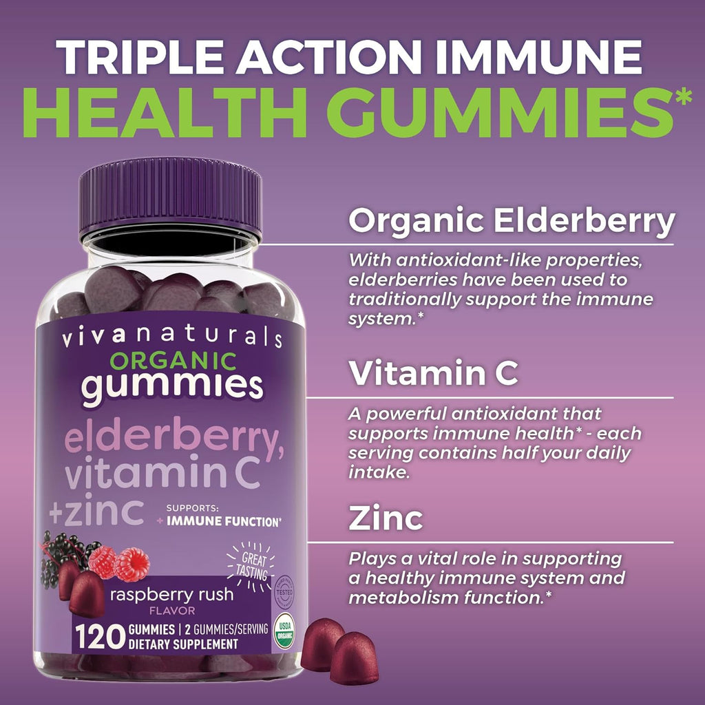 Elderberry Gummies with Zinc and Vitamin C for Immune Support U6354
