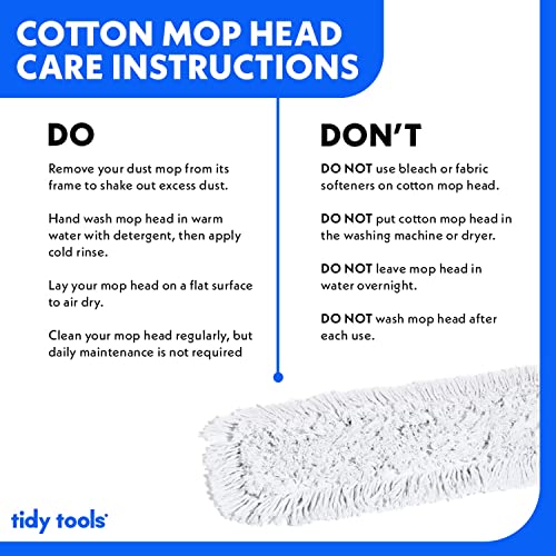 Commercial Dust Mop for Hardwood Floors, Cotton Reusable Head with Wooden Handle Z199