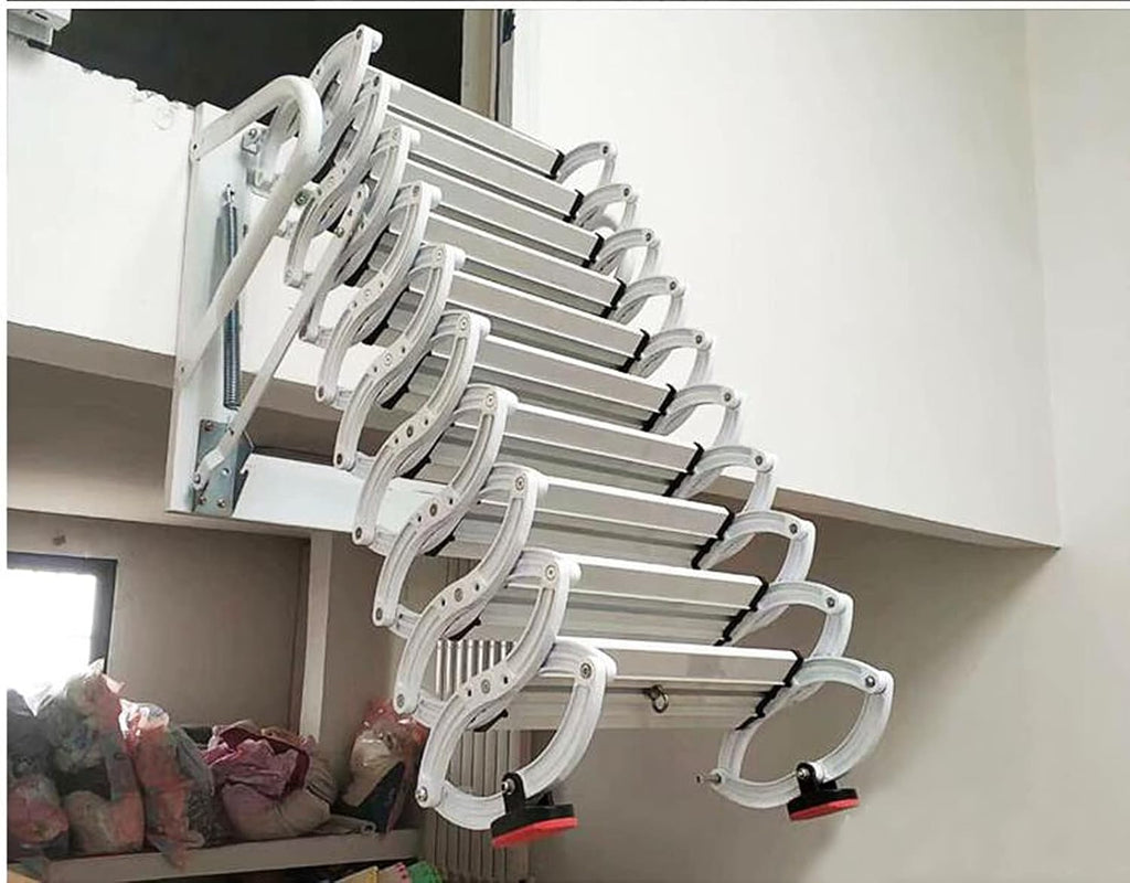 Attic Loft Ladder Folding Wall-mounted Stairs with Armrests K334