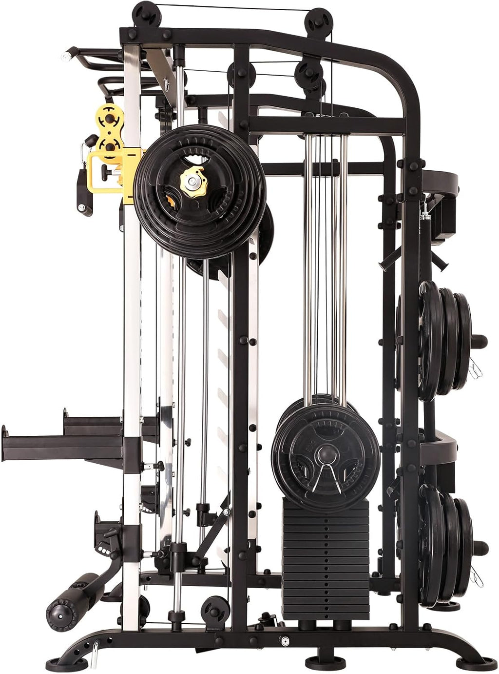Smith Machine Home Gym Total Body Cage Workout Tower Squat Rack with Pulley K97578
