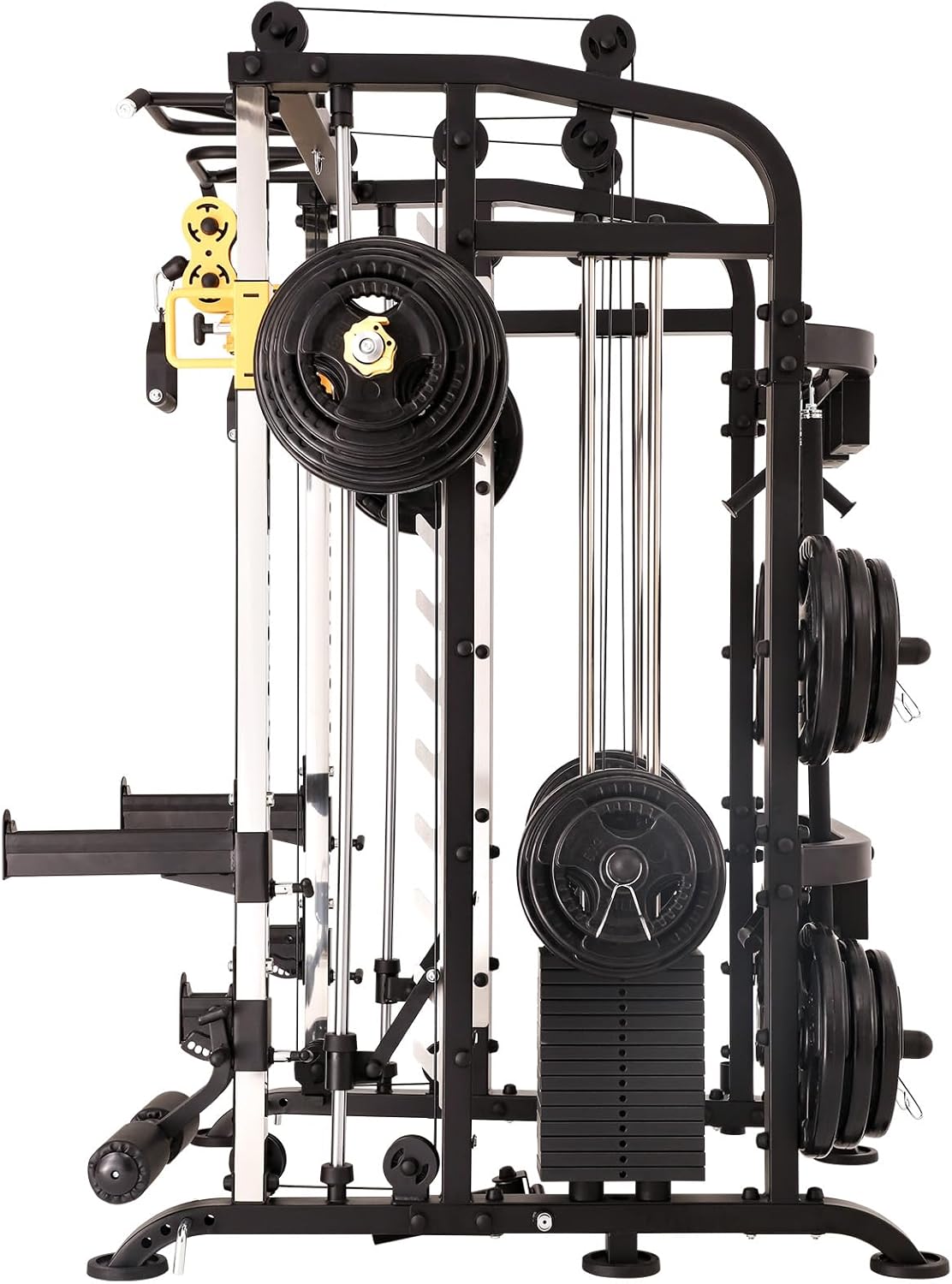 Smith Machine Home Gym Total Body Cage Workout Tower Squat Rack with Pulley K97578