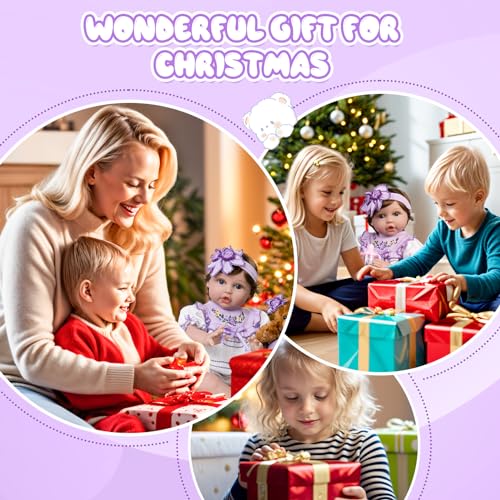 Lifelike Reborn Baby Doll 22 Inch with Feeding Accessories for Kids 3+ U252