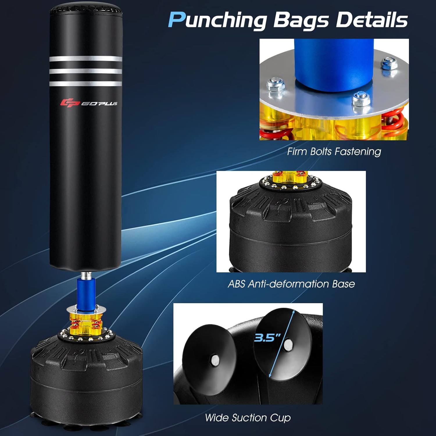 Freestanding Punching Bag with Gloves, 220LBS Heavy Boxing Bag for Home Gym F8436
