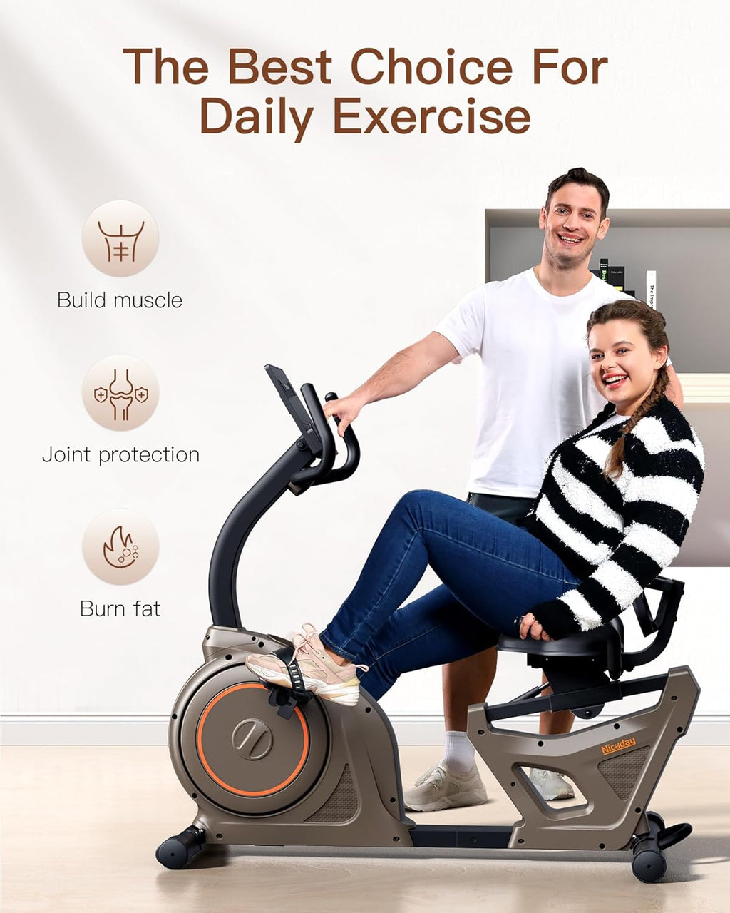 Elliptical Machine & Recumbent Exercise Bike, 16 Resistance Levels V258610
