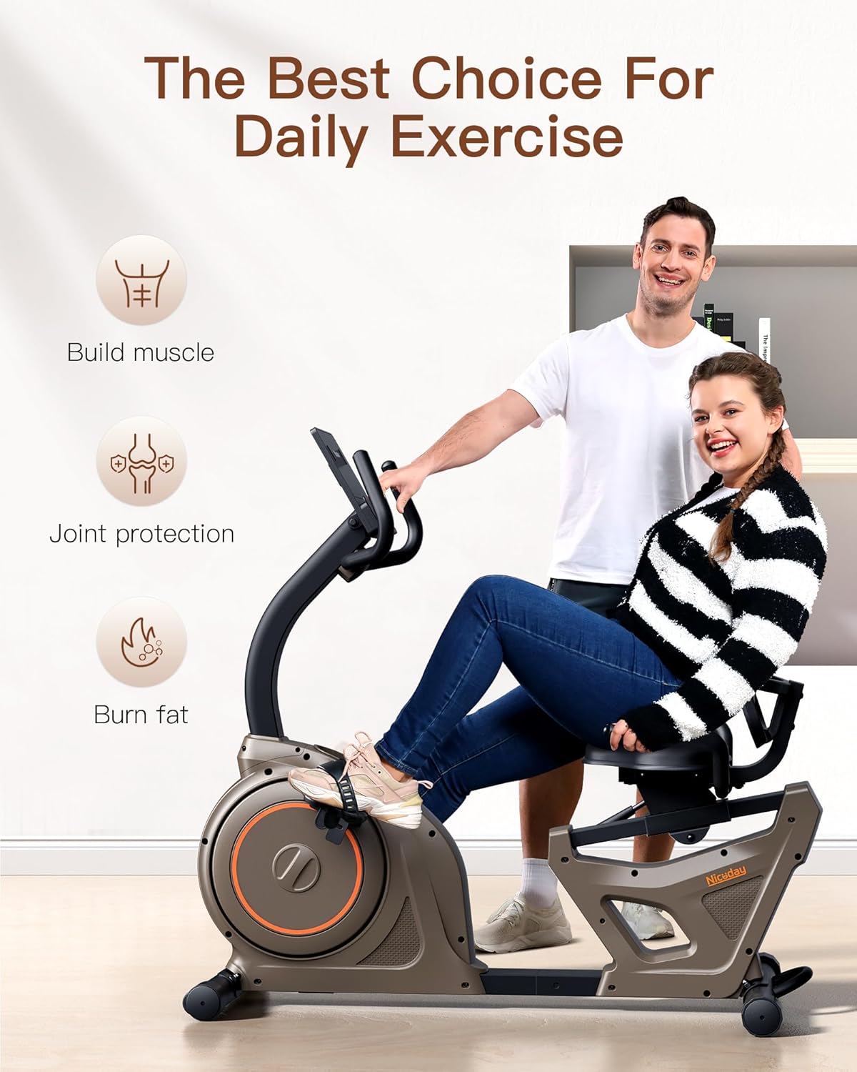 Elliptical Machine & Recumbent Exercise Bike, 16 Resistance Levels V258610