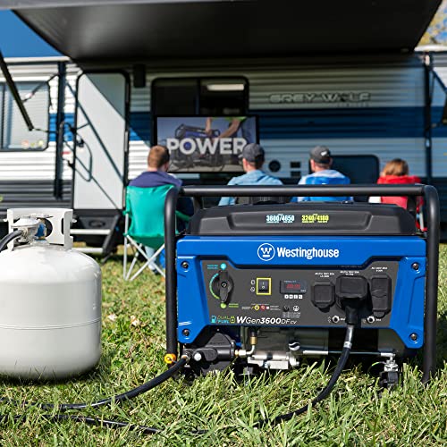 Portable Dual Fuel Generator 4650 Peak Watt, Remote Electric Start, RV Ready C237