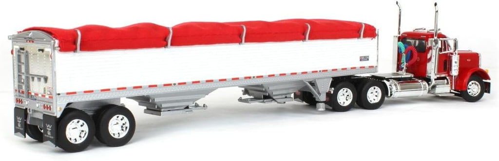 1/64 Red Peterbilt 379 Day Cab with White Grain Trailer E927175
