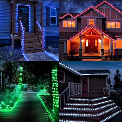 Outdoor Color Changing Rope Lights, 33ft Warm White with Remote A25438