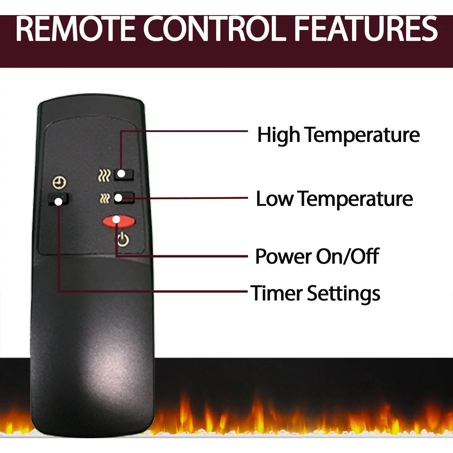 Freestanding Electric Fireplace with Log Insert and Remote, Mahogany Mantel W8113