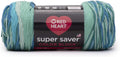 Red Heart Super Saver Color Block Yarn, Liquid Teal