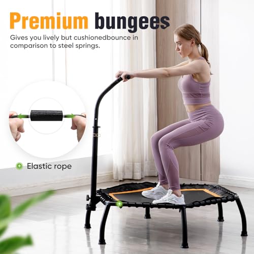 Silent Mini Fitness Trampoline for Adults, Indoor Cardio Rebounder, 330 lbs Max Limit N8055
