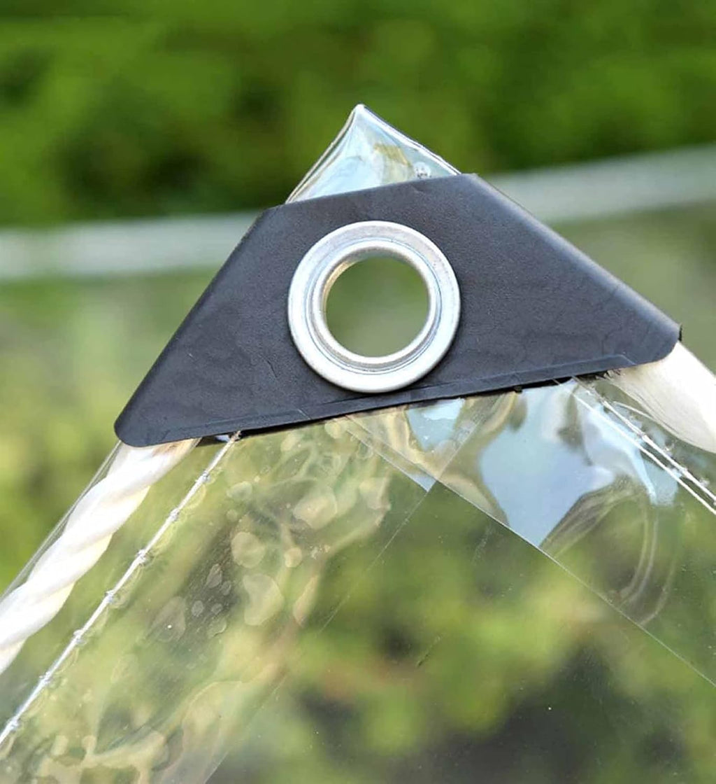 Heavy Duty Waterproof PVC Transparent Tarpaulin Cover for Patio Tent Enclosure, 1x3m Y690379