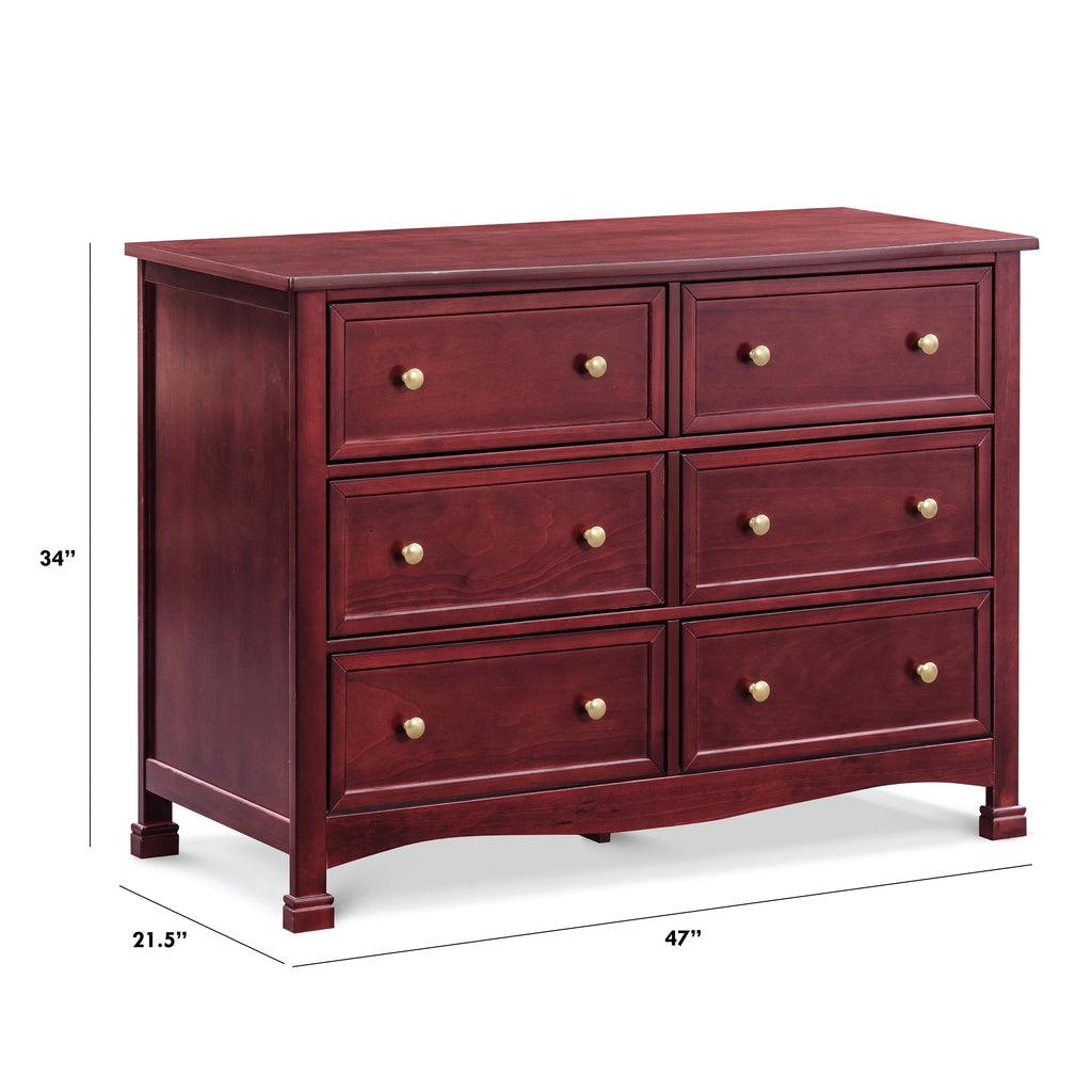 6-Drawer Double Wide Dresser, Rich Cherry D6567
