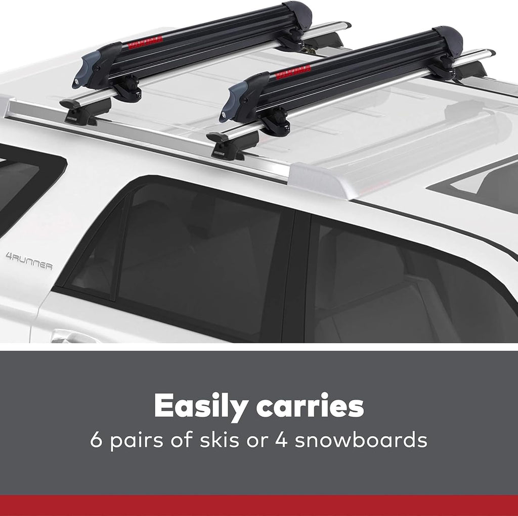 Ski & Snowboard Mount for Roof Racks, Fits 6 Skis or 4 Snowboards, Black L392