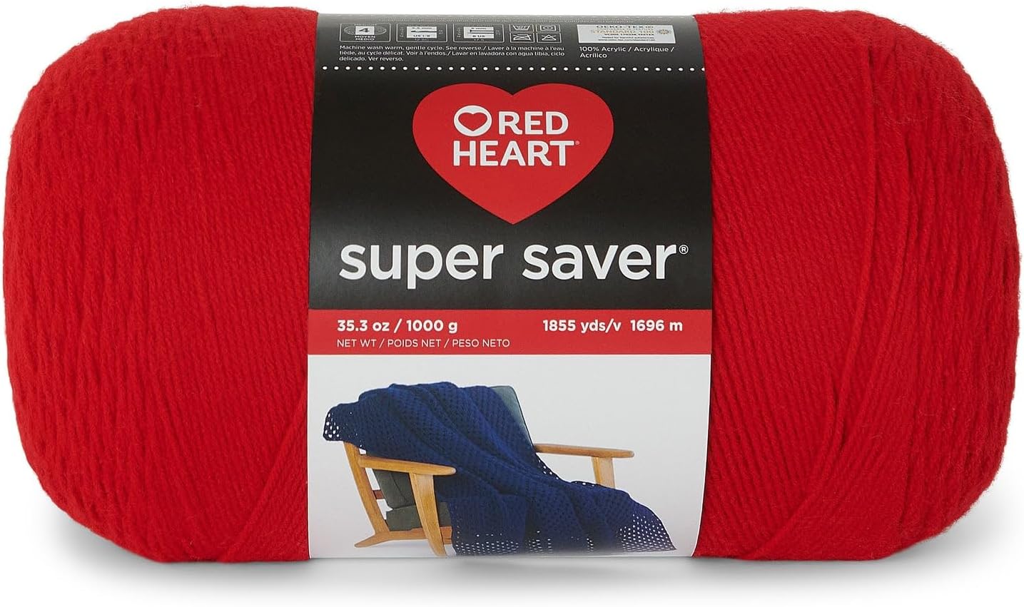 Red Heart Super Saver 1000g-Cherry Red