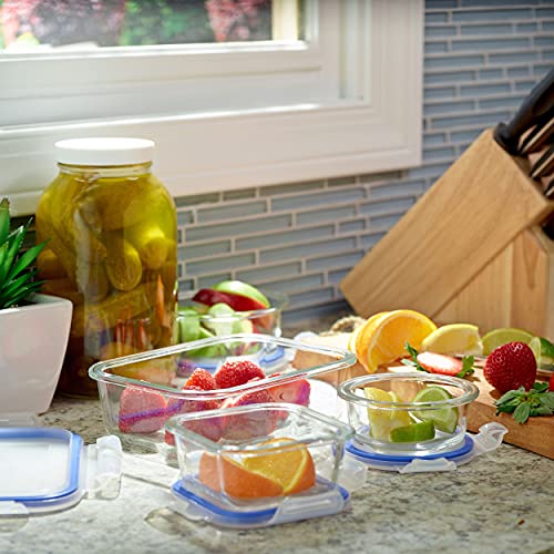 Glass Food Storage Containers with Lids, 9 Pack, Airtight & Leak Proof A9201