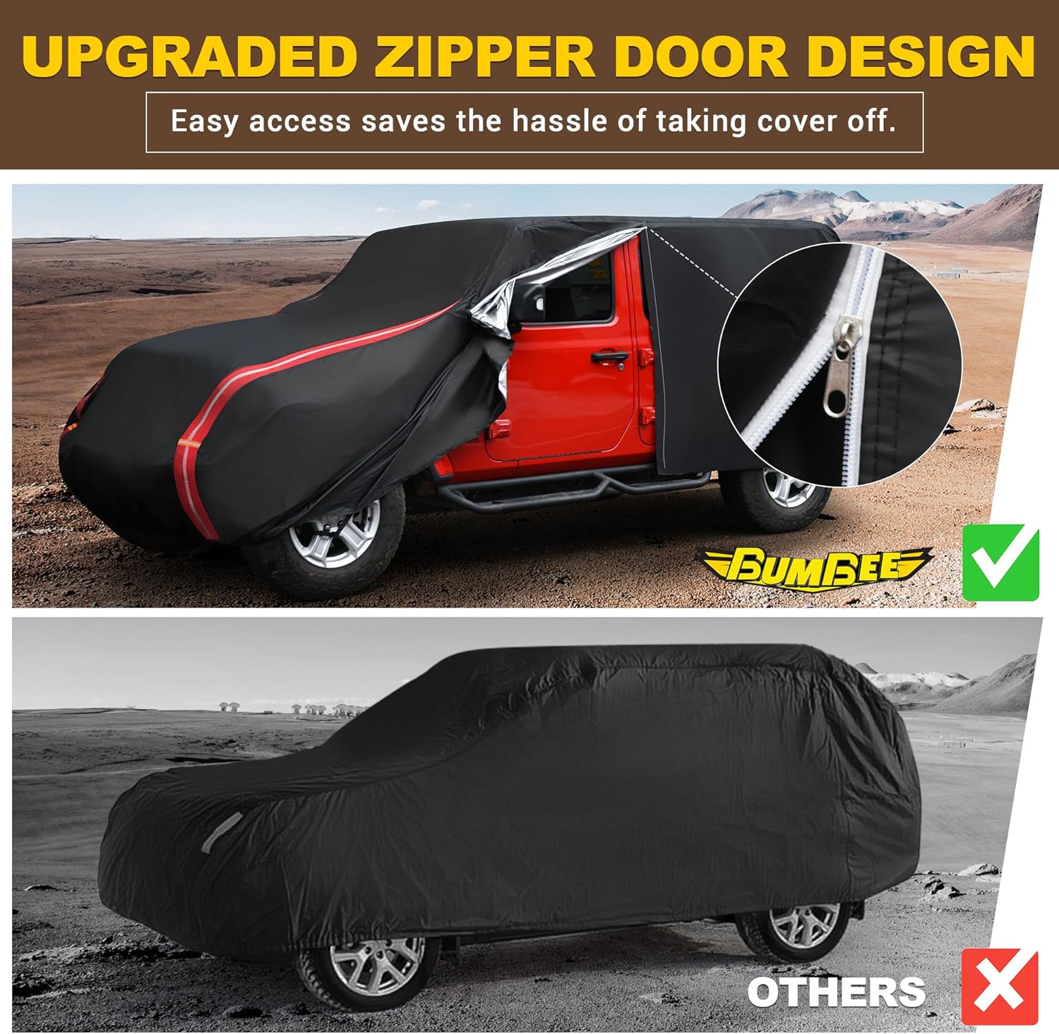 All-Weather Car Cover for 4 Door SUV with Windproof Straps Y549583