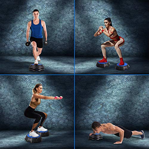Adjustable Aerobic Step Platform with Rocker Balance Board for Home Workout Q2937
