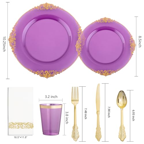 Gold Plastic Dinnerware Set for 50 Guests R298