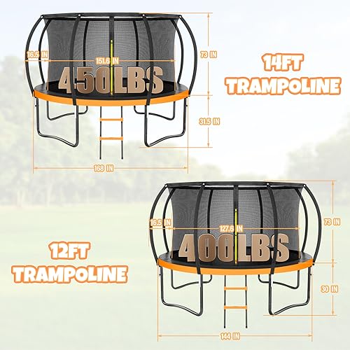 12FT 14FT Outdoor Trampoline for Kids and Adults G7056