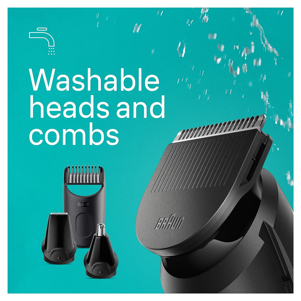 5-in-1 Men's Trimmer with Beard, Ear & Nose Trimmer, Hair Clippers, 40 Length Settings, Washable M635768