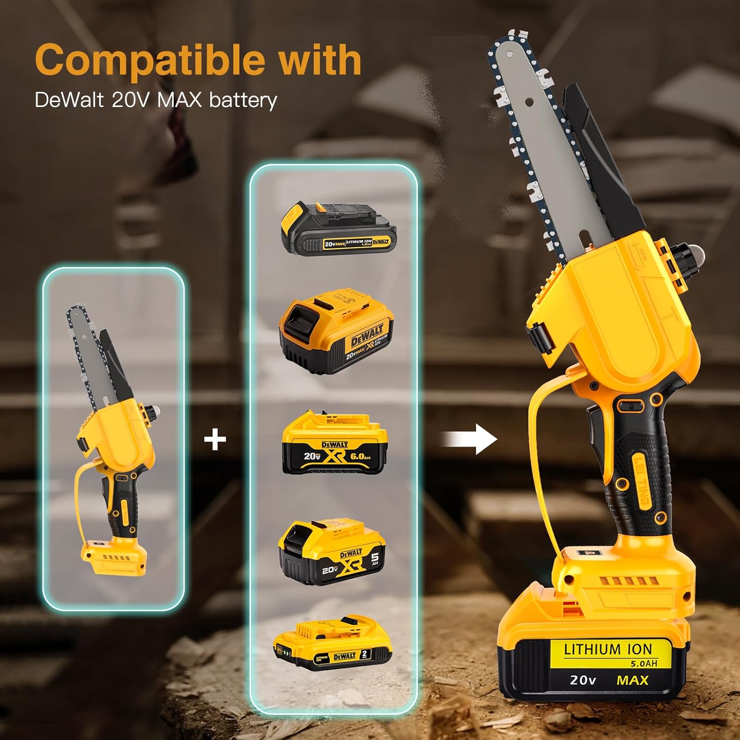 6 Inch Cordless Mini Chainsaw for Wood Cutting and Tree Trimming U478712