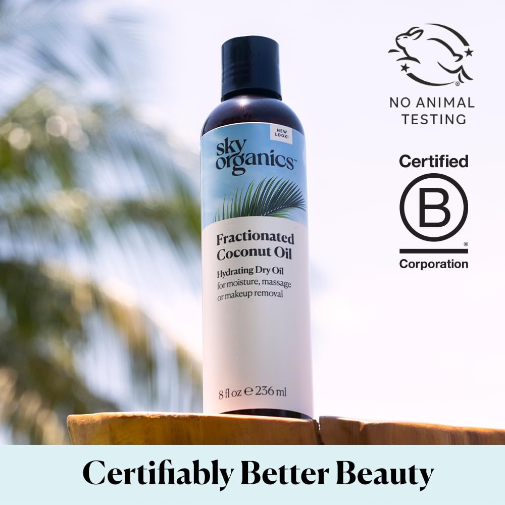 Fractionated Coconut Oil, Hydrating Dry Oil for Face and Body, 8 fl. Oz G7222