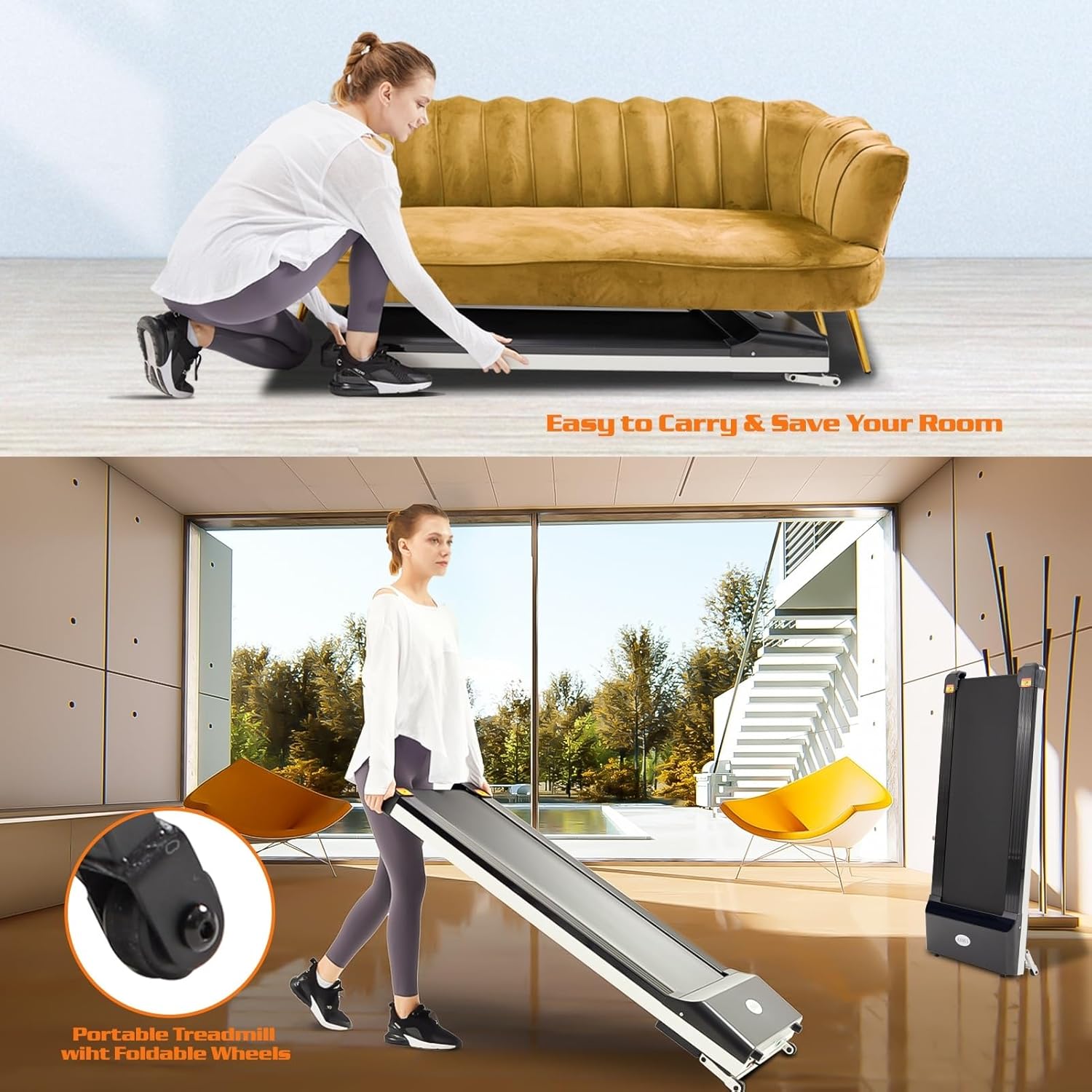 Portable Treadmill for Home Office with Remote Control R950834