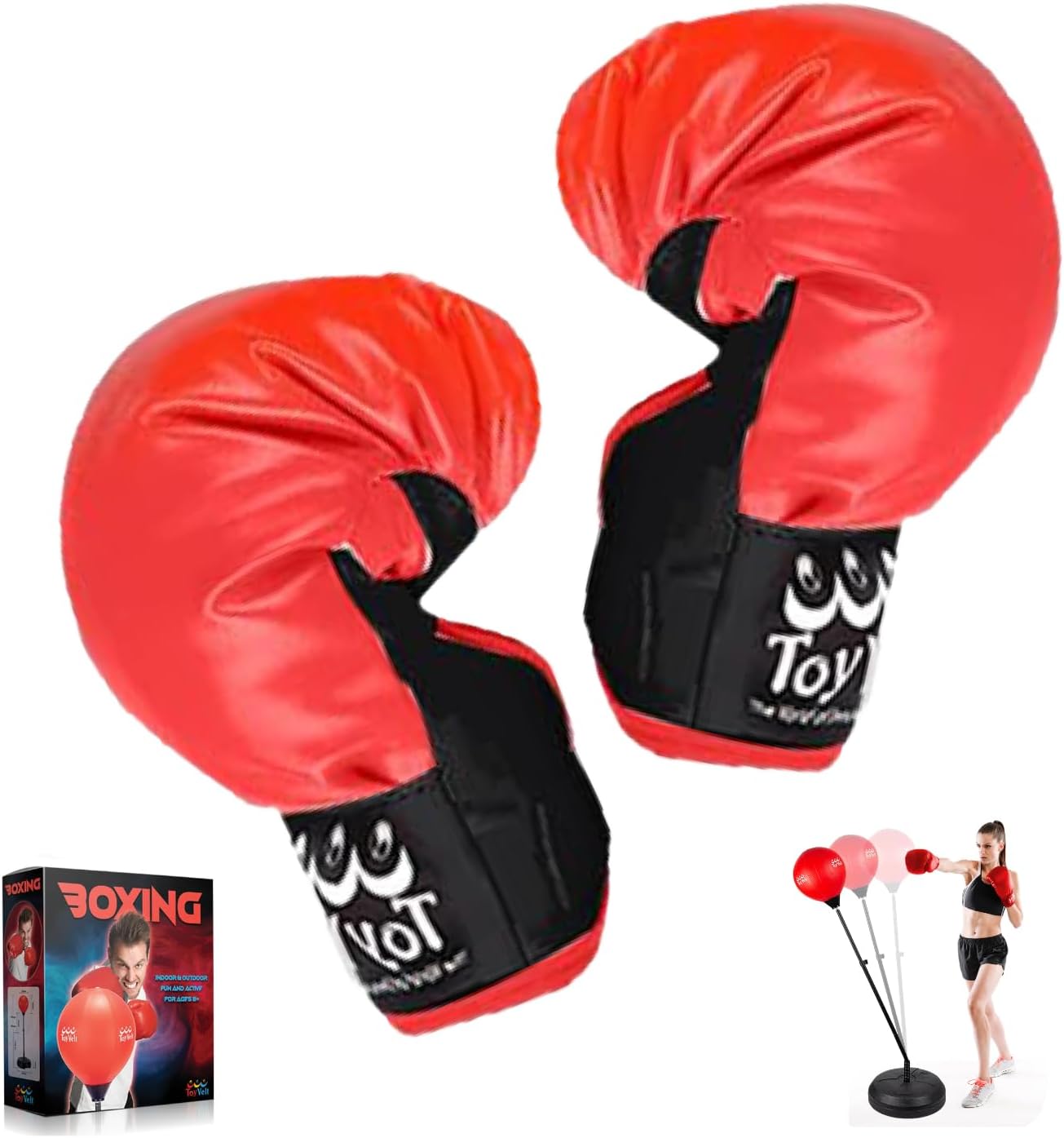 Punching Bag with Stand for Teens and Adults, Adjustable Boxing Equipment W33700