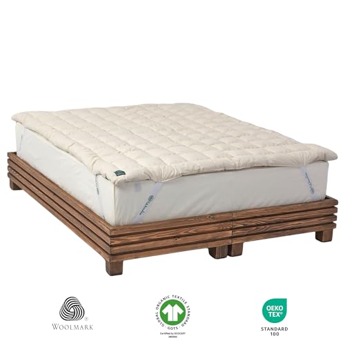 Merino Wool Mattress Topper, 2 Inch, Cooling and Hypoallergenic M309