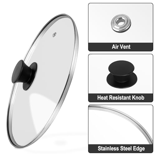 Tempered Glass Pot Lid 10 Inch for Skillets, Pots and Wok V980