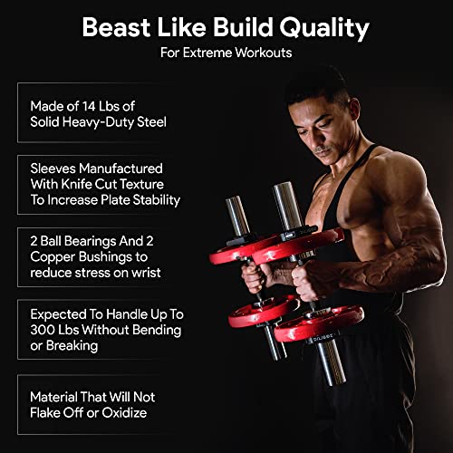 2 Inch Loadable Dumbbell Bar Heavy Duty Handle for Gym Workouts K9226