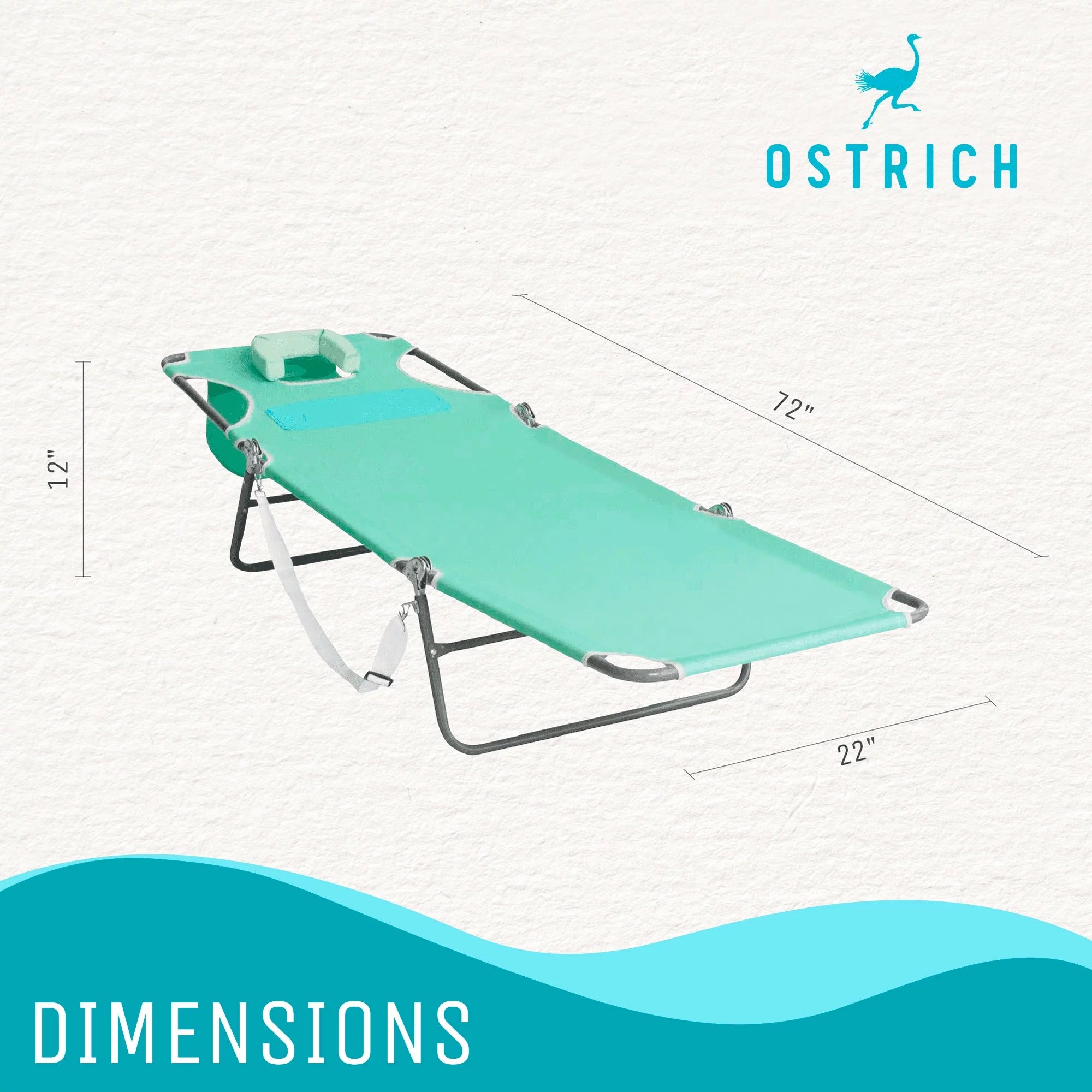 Poolside Reclining Chaise Lounge Chair, Teal D58869