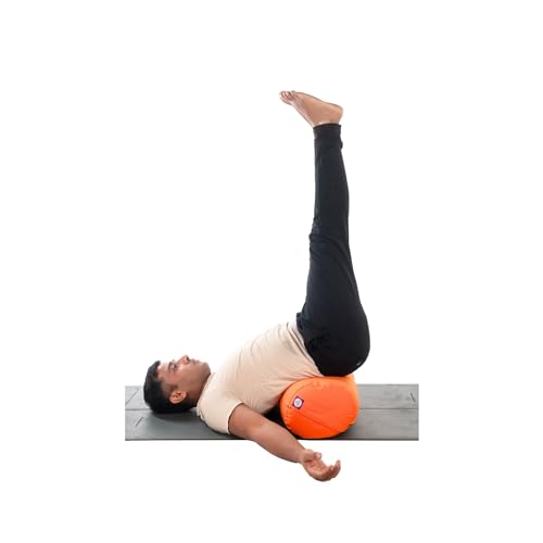 Round Cotton Yoga Bolster for Back Support S518696