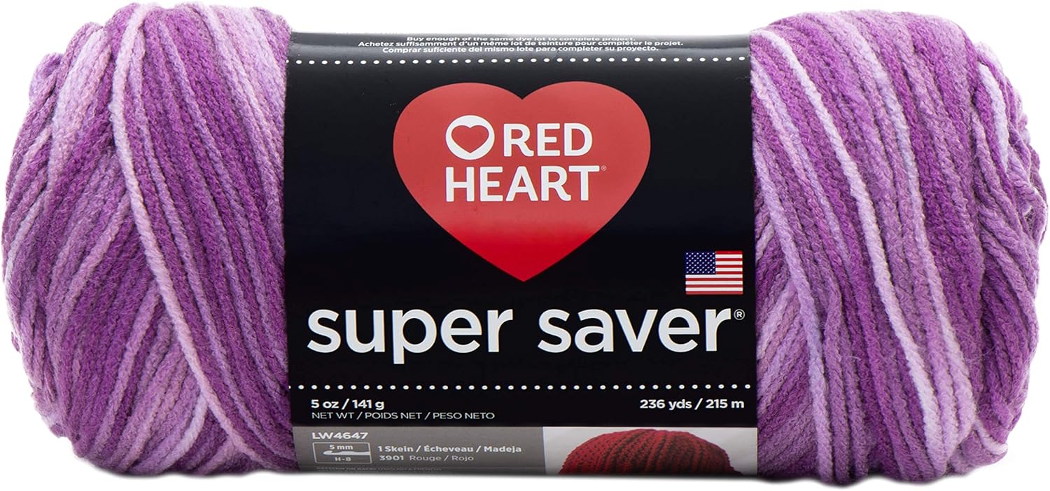 Red Heart Super Saver Yarn-Purple Tone