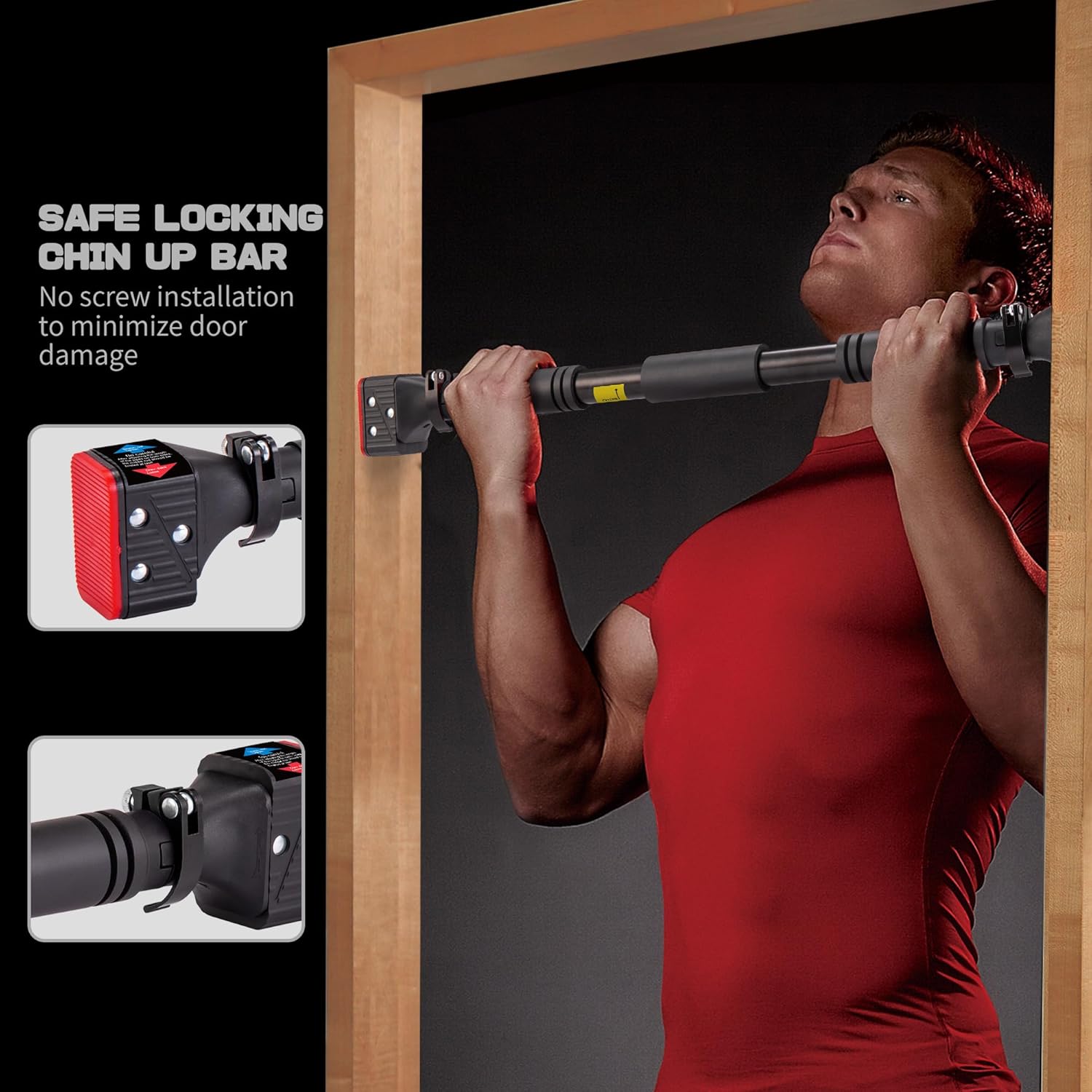Pull-Up Bar for Door Frame, Adjustable Width, Portable Upper Body Training A300